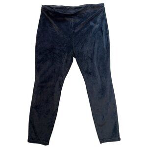 Lands' End Women's Velvet Soft Lounge Legging Pants Stretch Size XL Black Solid